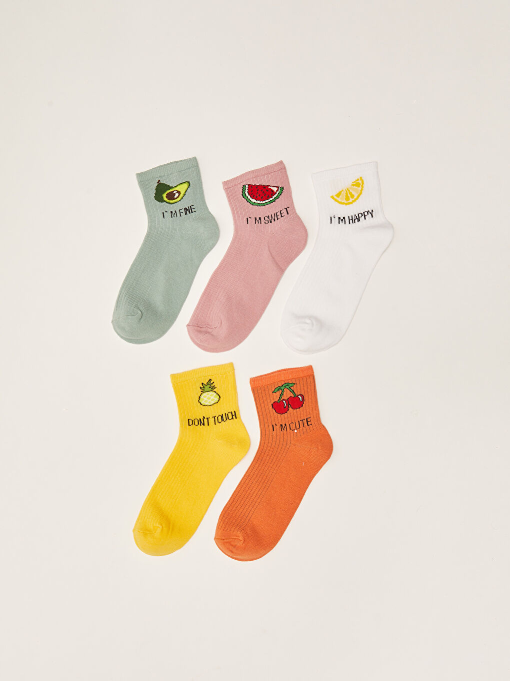 Printed Women's Ankle Socks 5 Pack-1