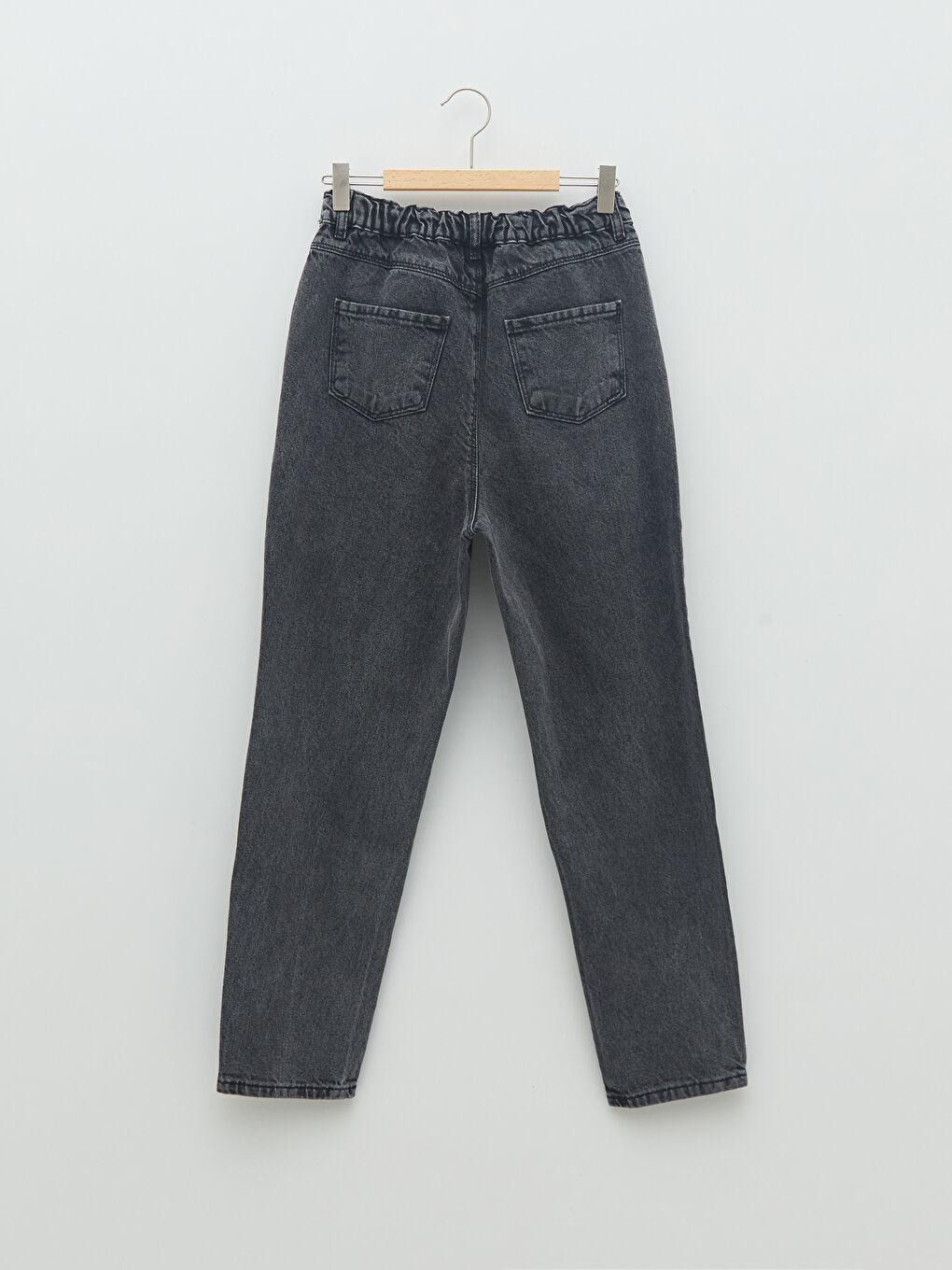 Basic Elastic Waist Girl Mom Jeans -S22944Z4-502