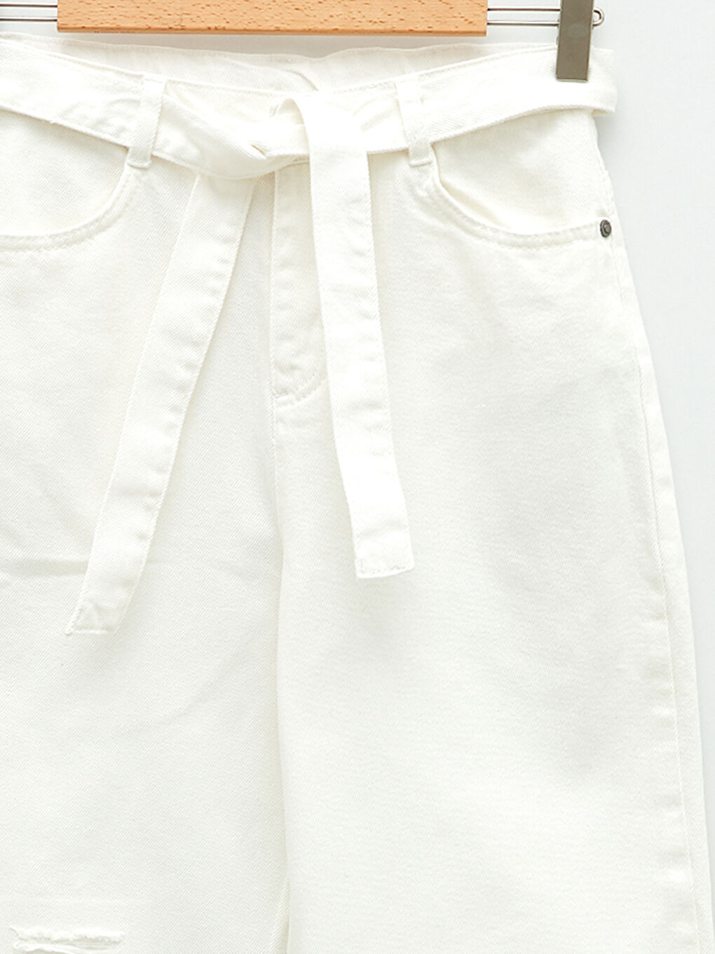 LCW Kids Zerrissene, Detaillierte Gabardine-Hose mit Weitem Bein für Mädchen -S22945Z4-FDU