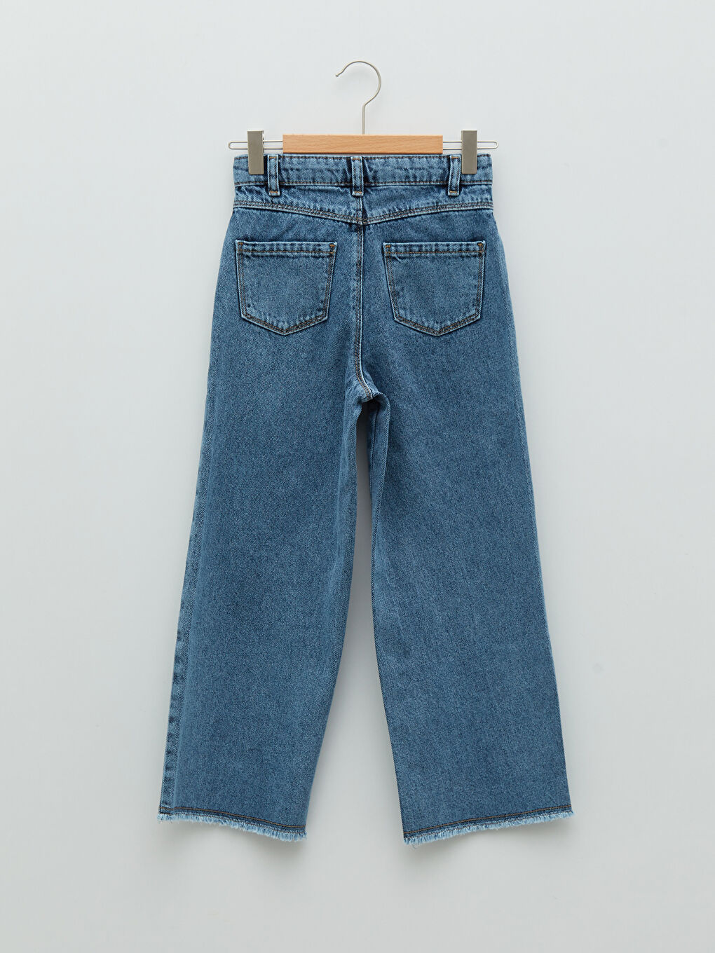 İndigo Basic Geniş Paça Kız Çocuk Jean Pantolon-1