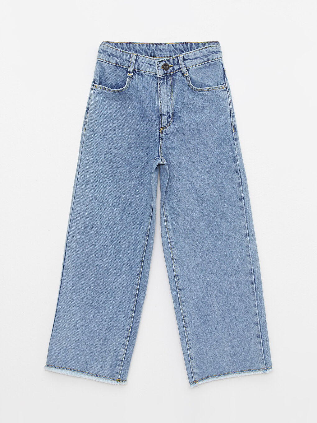 Basic Geniş Paça Kız Çocuk Jean Pantolon