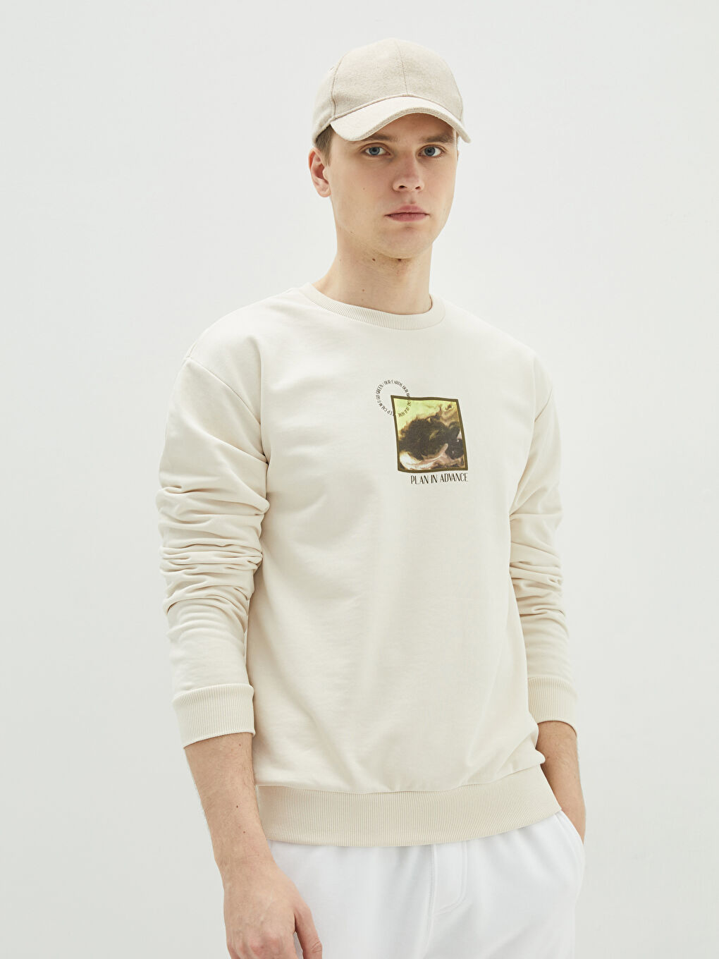 Rundhalsausschnitt Langarm Bedrucktes Herren-Sweatshirt-1