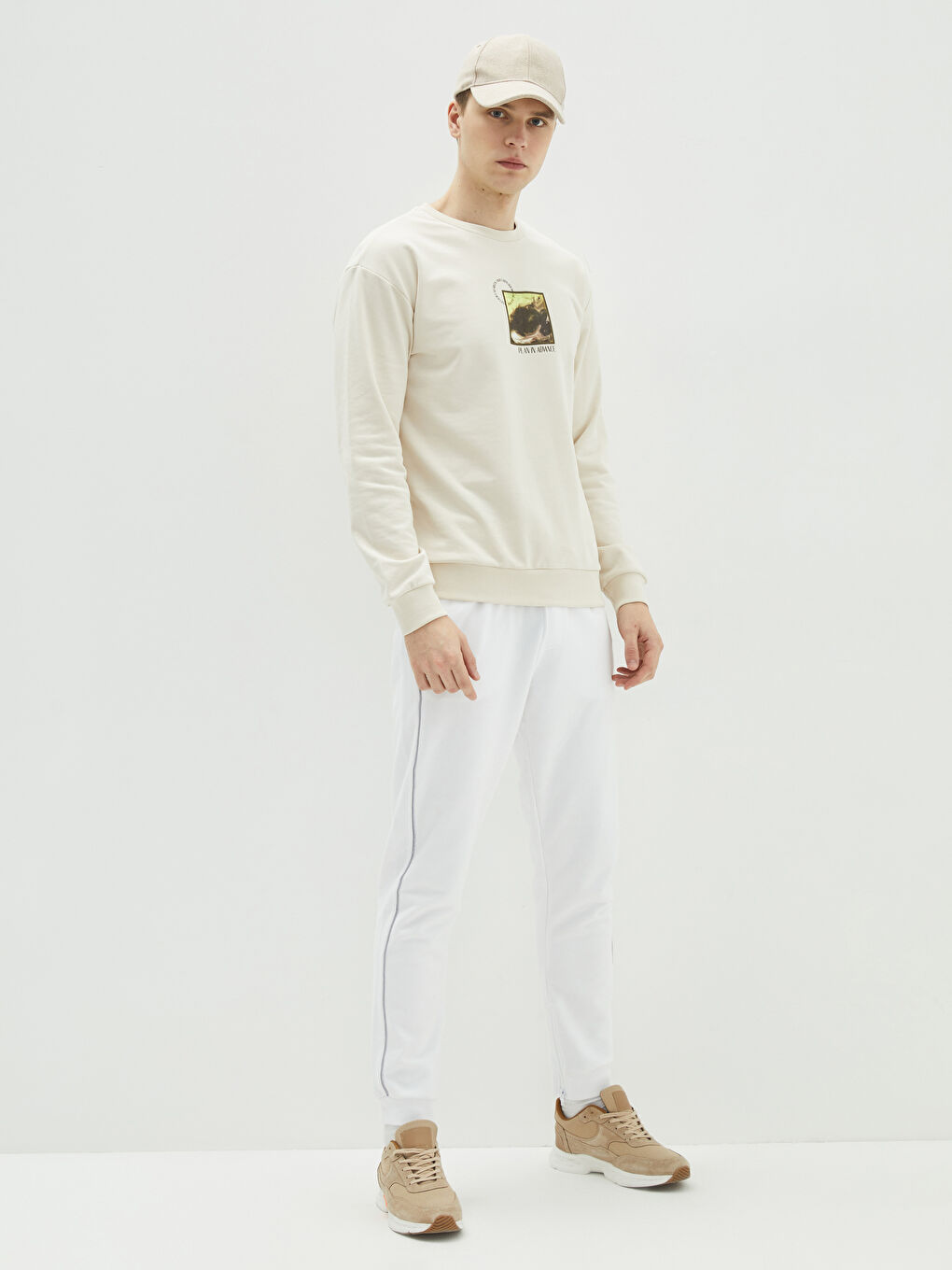 Rundhalsausschnitt Langarm Bedrucktes Herren-Sweatshirt-2