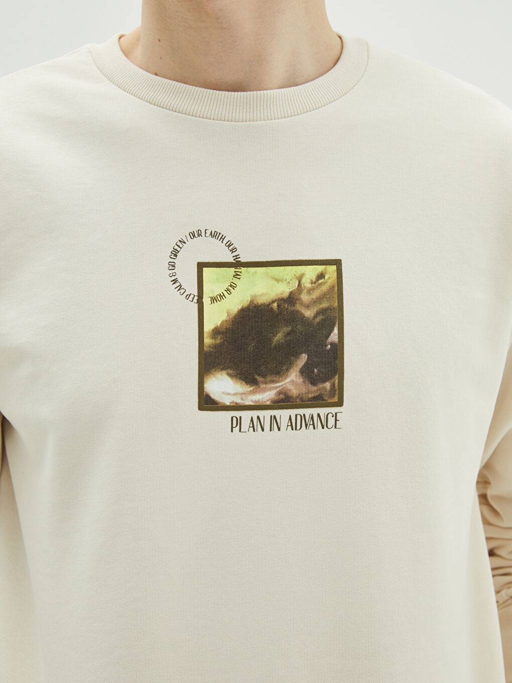 Rundhalsausschnitt Langarm Bedrucktes Herren-Sweatshirt-3