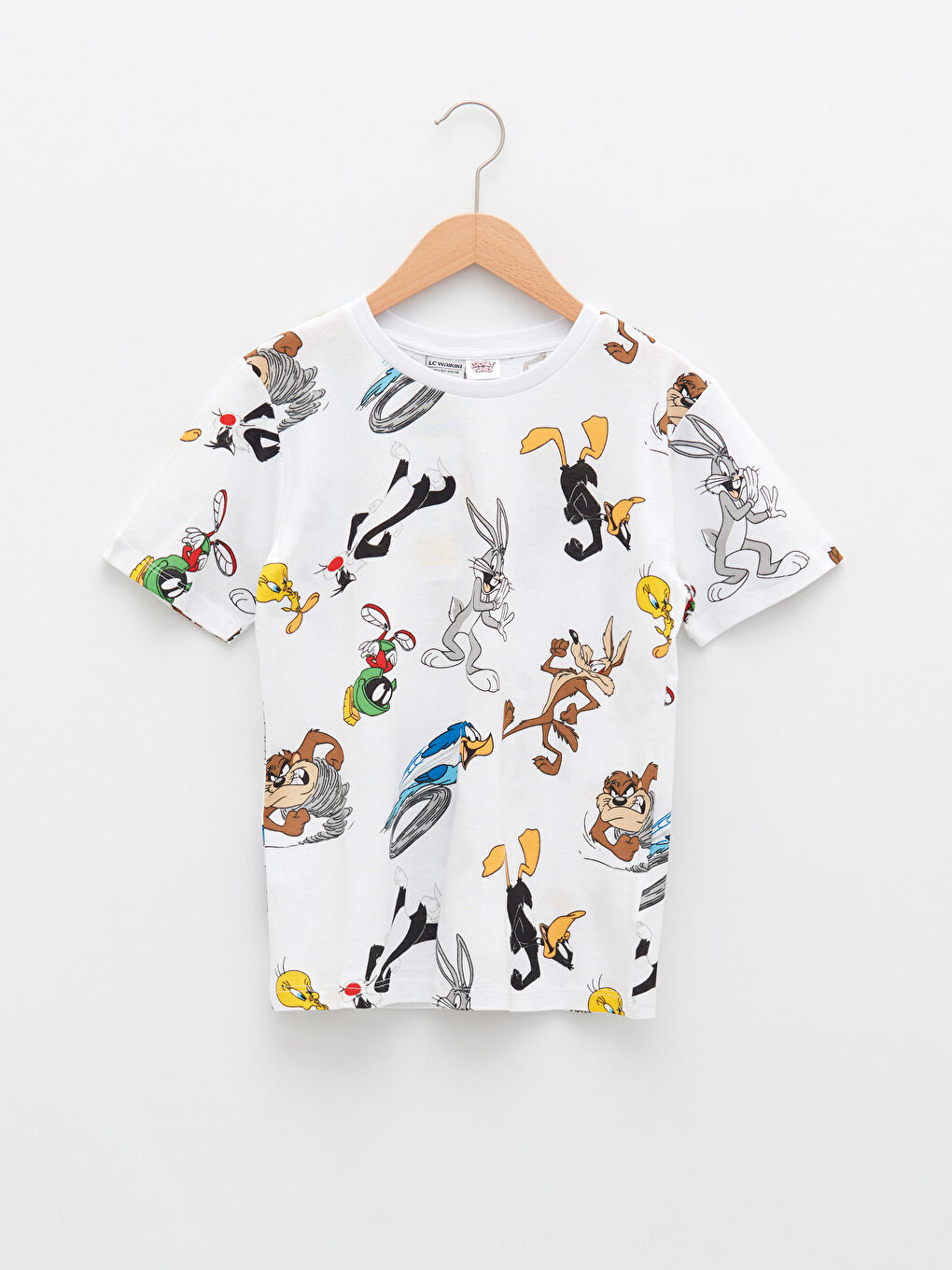 Crew Neck Looney Tunes Printed Short Sleeve Boy T-Shirt
