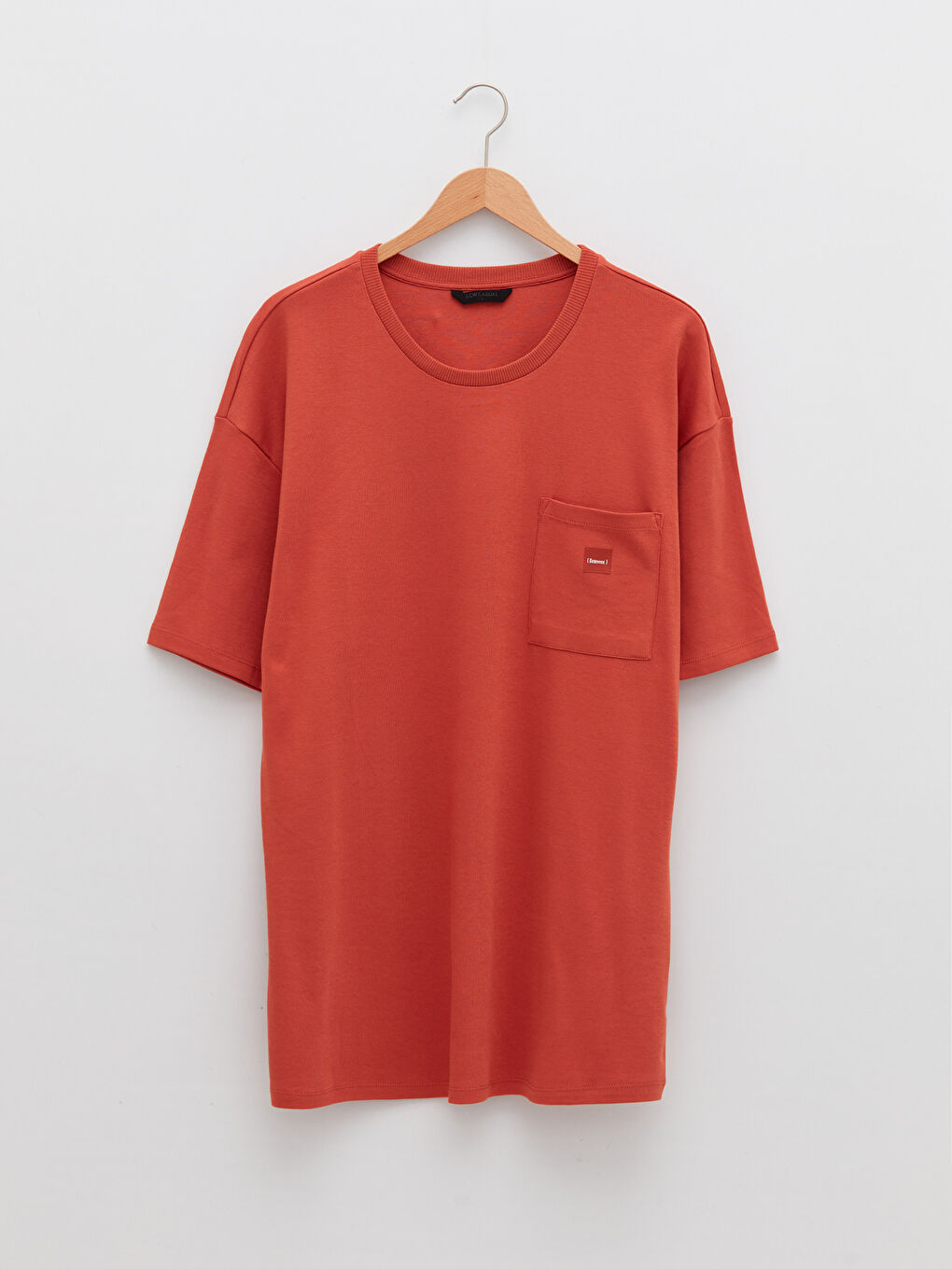 Turuncu Bisiklet Yaka Kısa Kollu Pamuklu Erkek Tişört-5