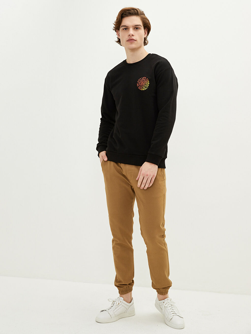 Crew Neck Long Sleeve Printed Men's Sweatshirt-2