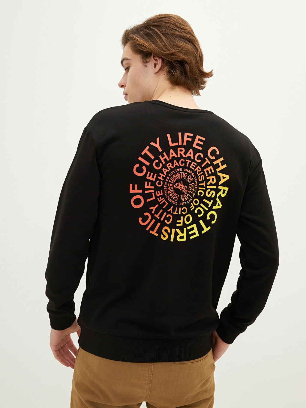 Crew Neck Long Sleeve Printed Men's Sweatshirt-5