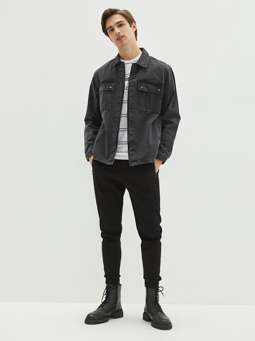 Siyah Slim Fit Erkek Eşofman Altı