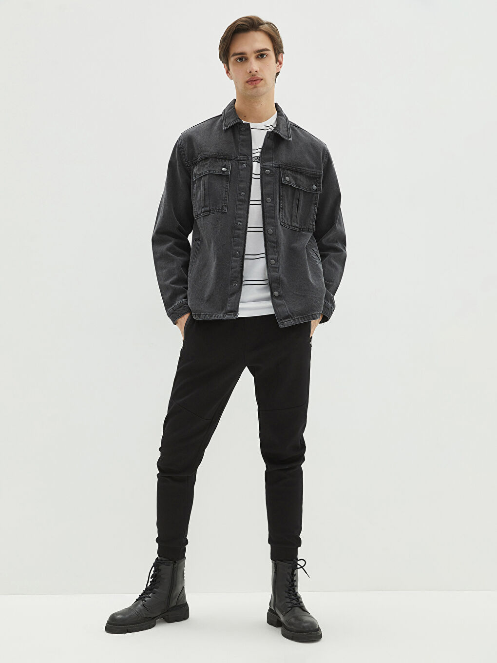 Siyah Slim Fit Erkek Eşofman Altı-1