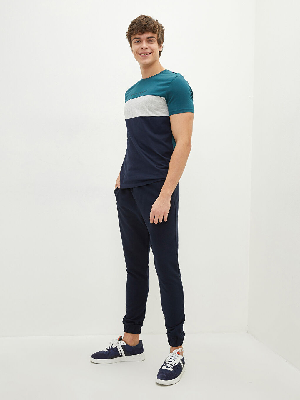 Lacivert Dar Kalıp Erkek Eşofman Altı