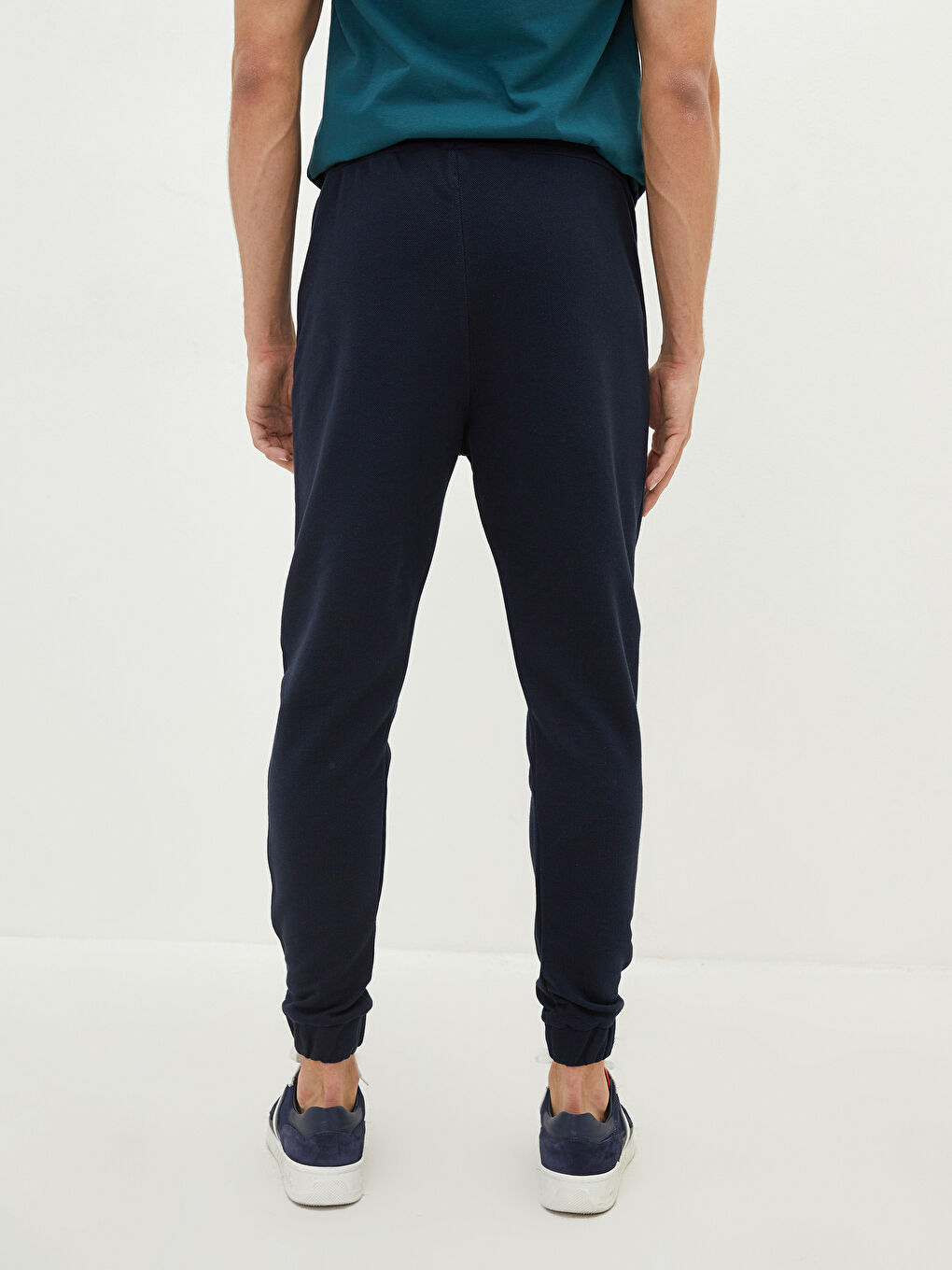 Lacivert Dar Kalıp Erkek Eşofman Altı-4