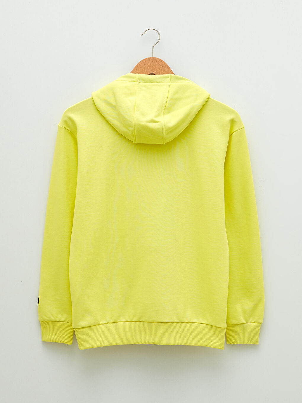 Sarı Uzun Kollu Renk Bloklu Erkek Hoodie-6