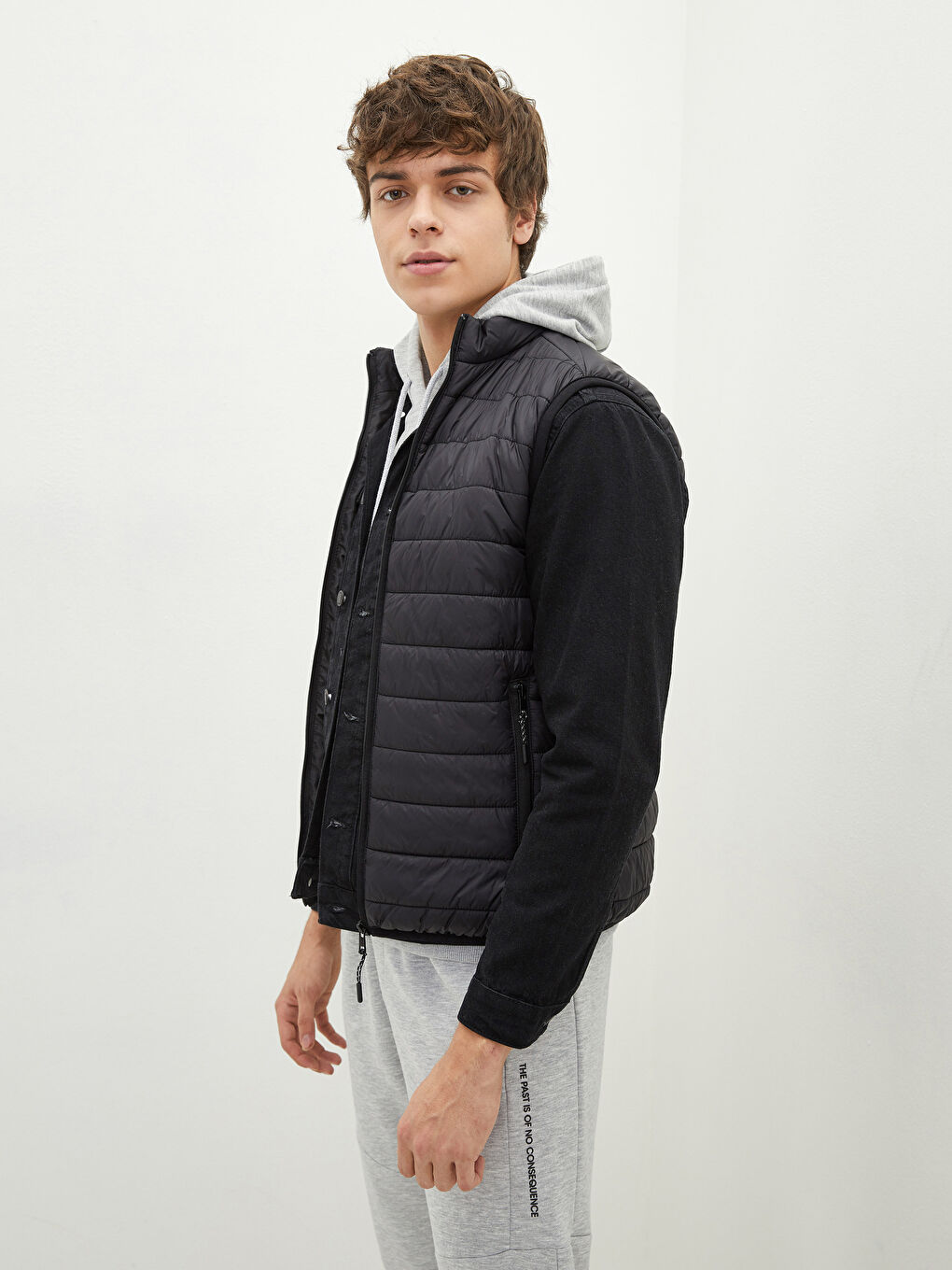 Slim Fit Funnel Neck Men's Vest-2