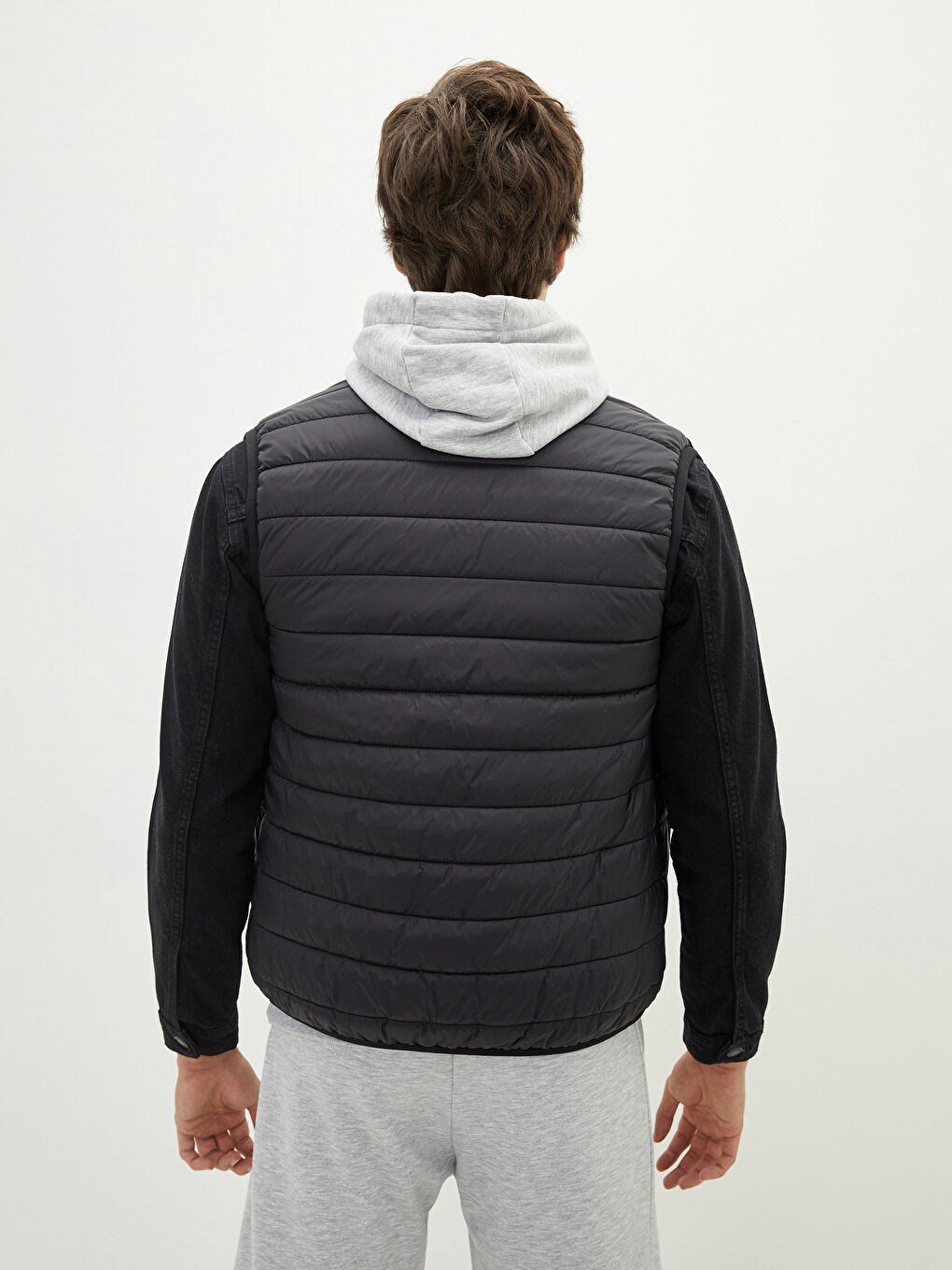 Slim Fit Funnel Neck Men's Vest-4