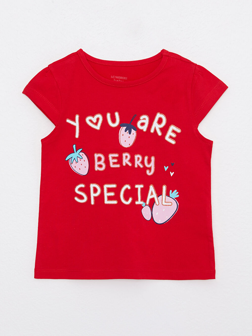 Crew Neck Printed Cotton Baby Girl 2-Pajama Set-1