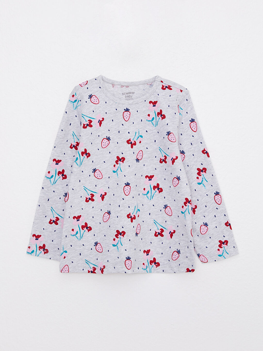 Crew Neck Printed Cotton Baby Girl 2-Pajama Set-3