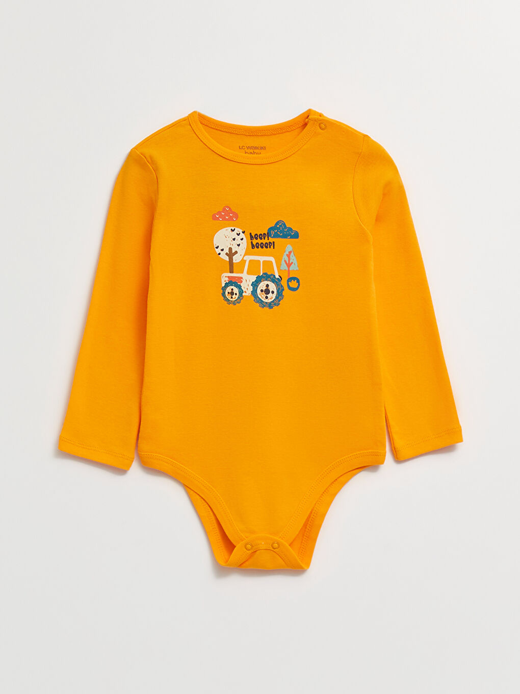 Crew Neck Long Sleeve Printed Cotton Baby Boy Body with Snap Crotch 2-Pack-1