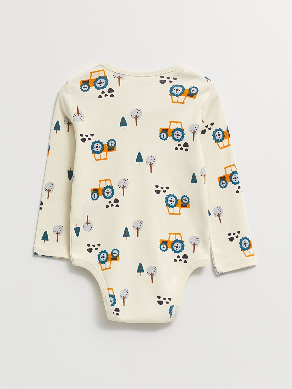 Crew Neck Long Sleeve Printed Cotton Baby Boy Body with Snap Crotch 2-Pack-4