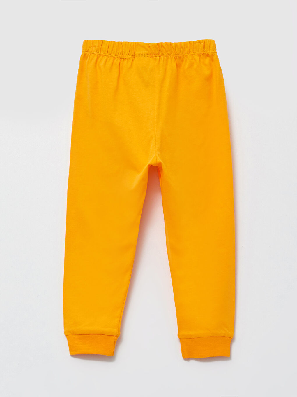 Bej Beli Lastikli Pamuklu Erkek Bebek Pijama Alt 2'li-4