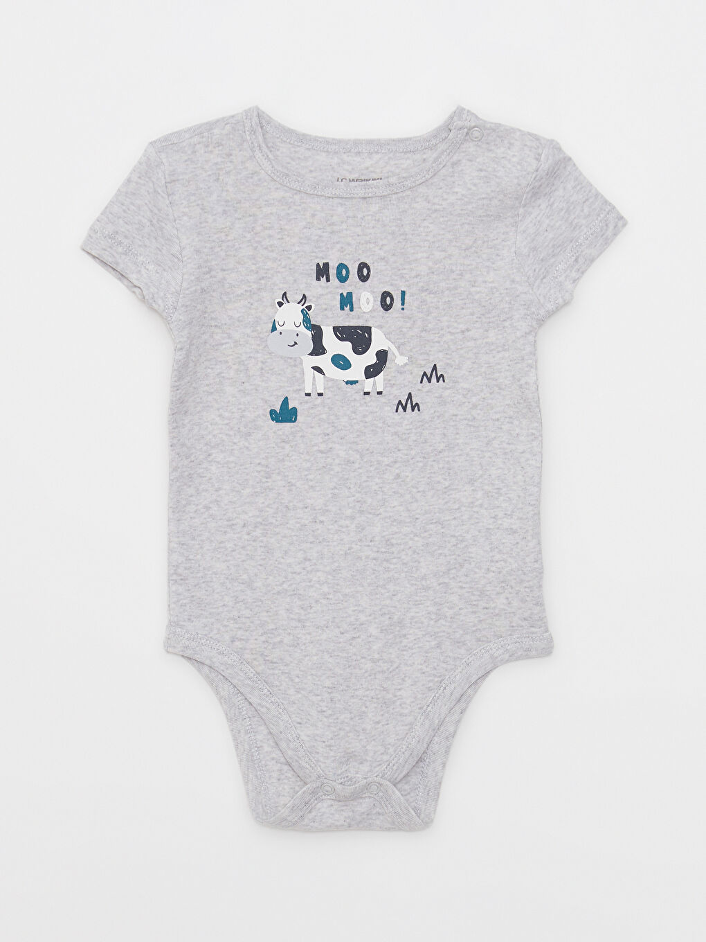 Lot de 2 Bodies Bébé Garçon en Coton Imprimé à Col Rond et Manches Courtes avec Boutons-Pression-1