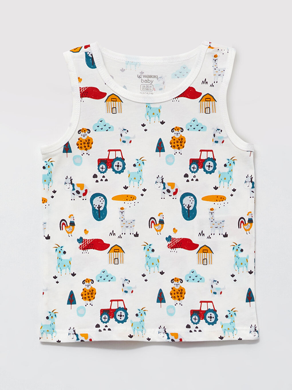Crew Neck Cotton Baby Boy Undershirt 2 Pieces-1
