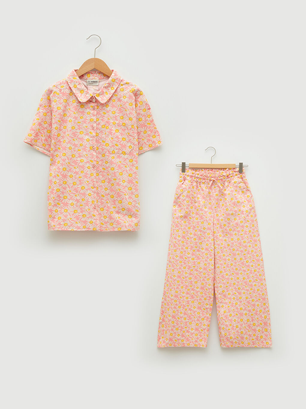 Set Cămașă și Pantaloni Fată Poplin cu Mânecă Scurtă și Imprimeu-4