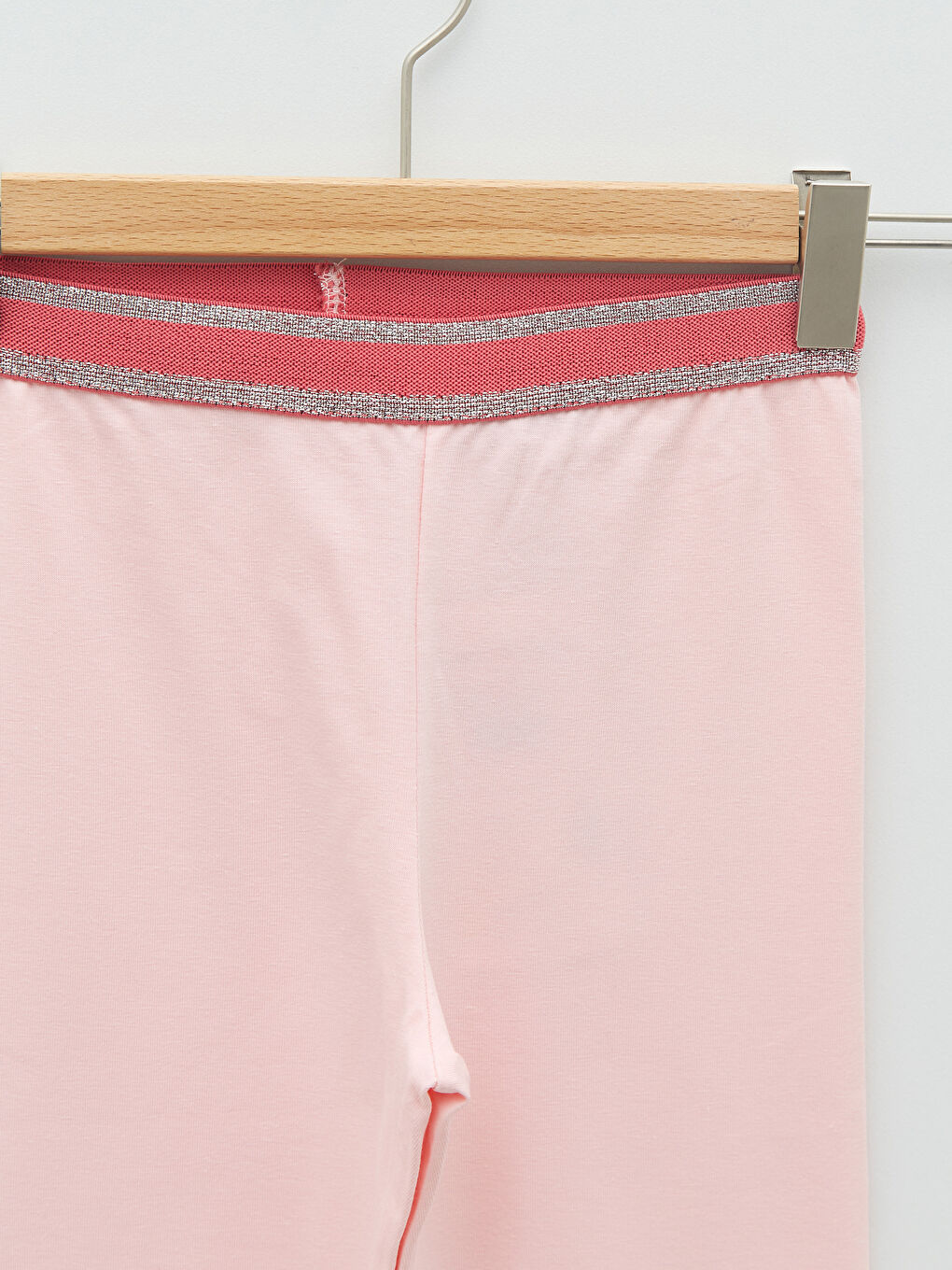 Pembe Beli Lastikli Baskılı Pamuklu Kız Çocuk Uzun Tayt-2