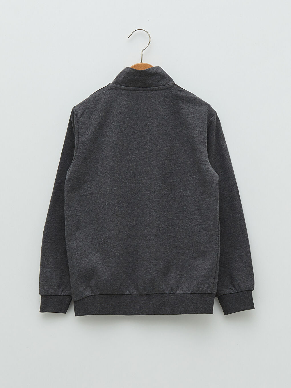 Stand Up Collar Letter Printed Long Sleeve Boys Zippered Sweatshirt-1