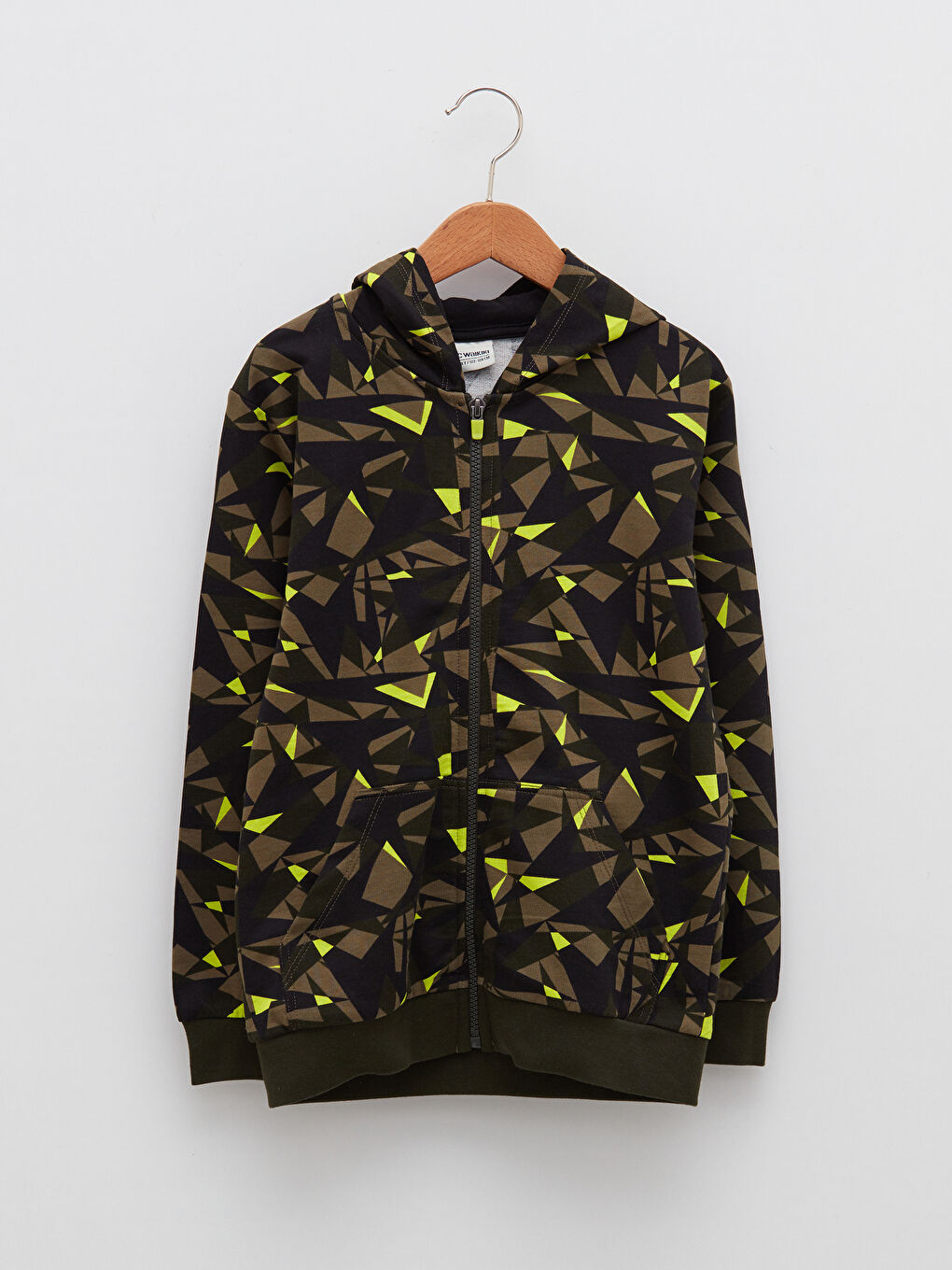 LCW Kids Hooded Printed Long Sleeve Boys' Zippered Sweatshirt -S23140Z4-LS6