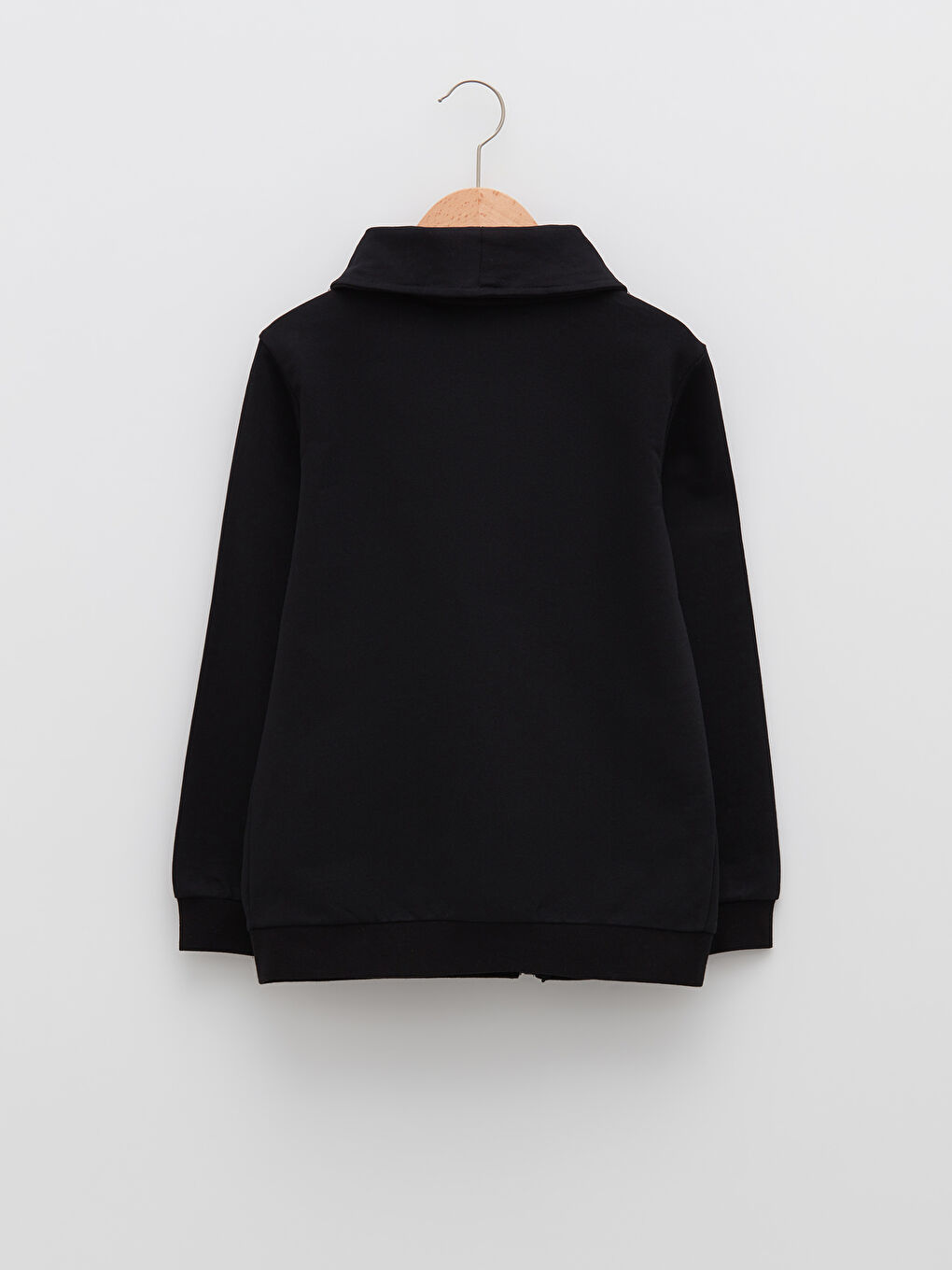 LCW Kids Siyah Dik Yaka Baskılı Uzun Kollu Erkek Çocuk Fermuarlı Sweatshirt - 1