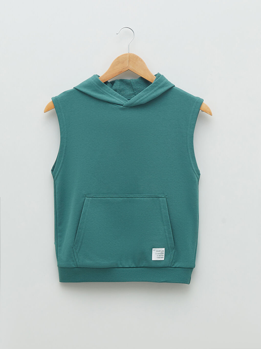 Hooded Sleeveless Basic Boys Sweatshirt -S23146Z4-HBJ