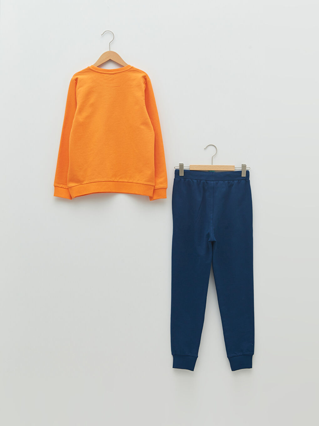 Crew Neck Printed Long Sleeve Boys' Sweatshirt and Tracksuit Bottoms-1