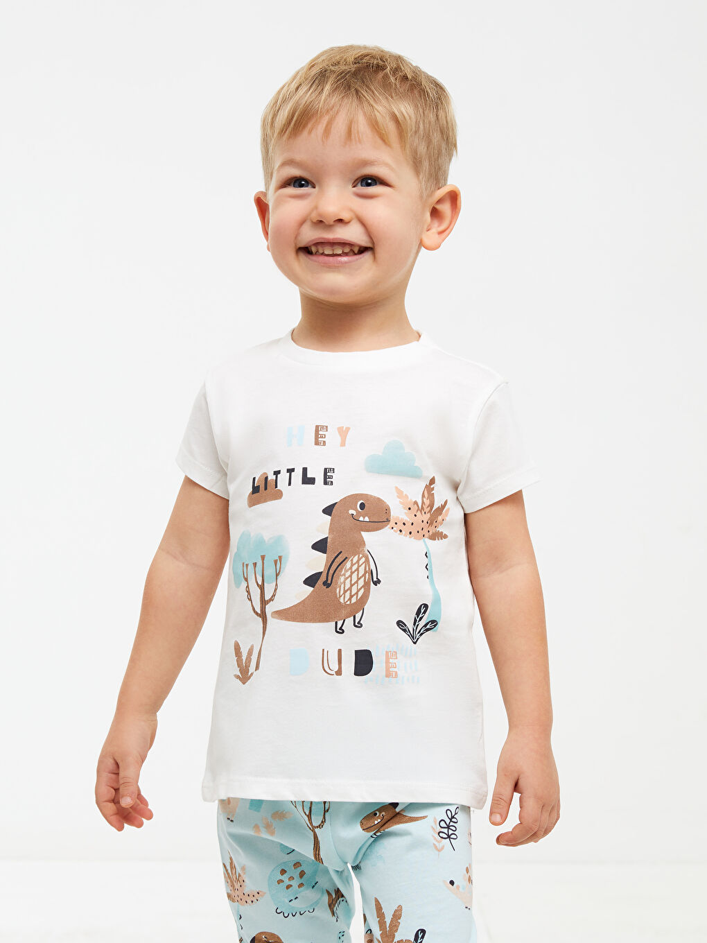 Ensemble de Pyjama Bébé Garçon en Coton Imprimé à Manches Courtes et Col Rond-2