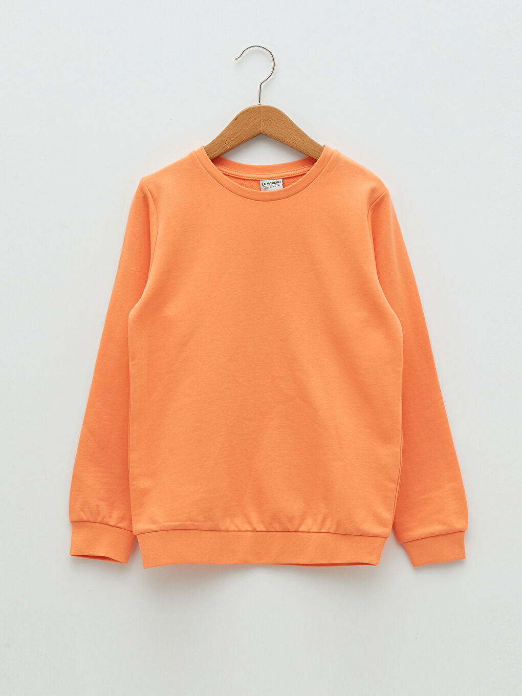 سويت شيرت كم طويل أساسي بياقة دائرية للأولاد