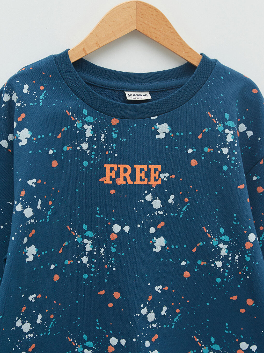 Petrol Bisiklet Yaka Baskılı Uzun Kollu Erkek Çocuk Sweatshirt-2