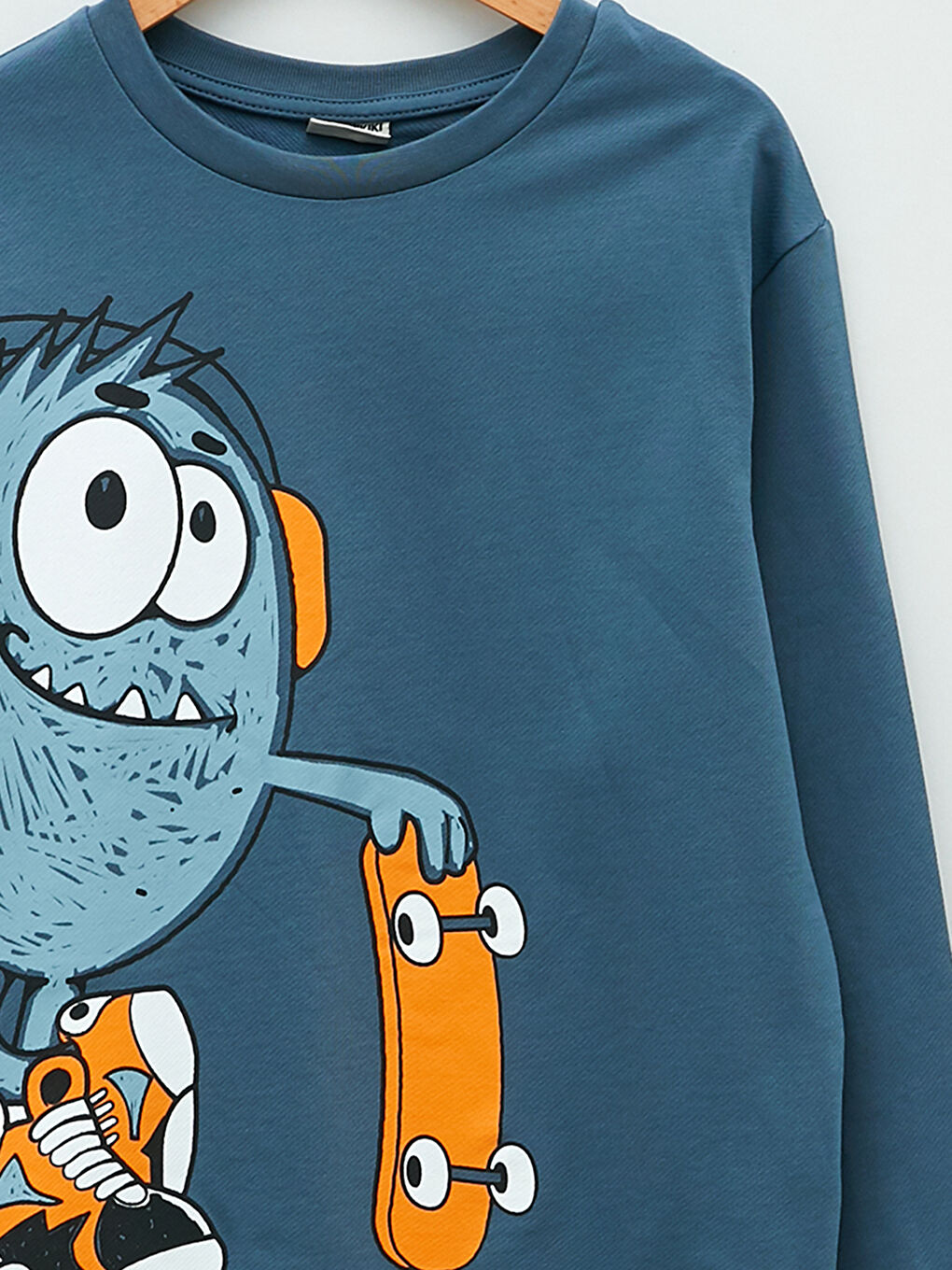 İndigo Bisiklet Yaka Baskılı Uzun Kollu Erkek Çocuk Sweatshirt-2