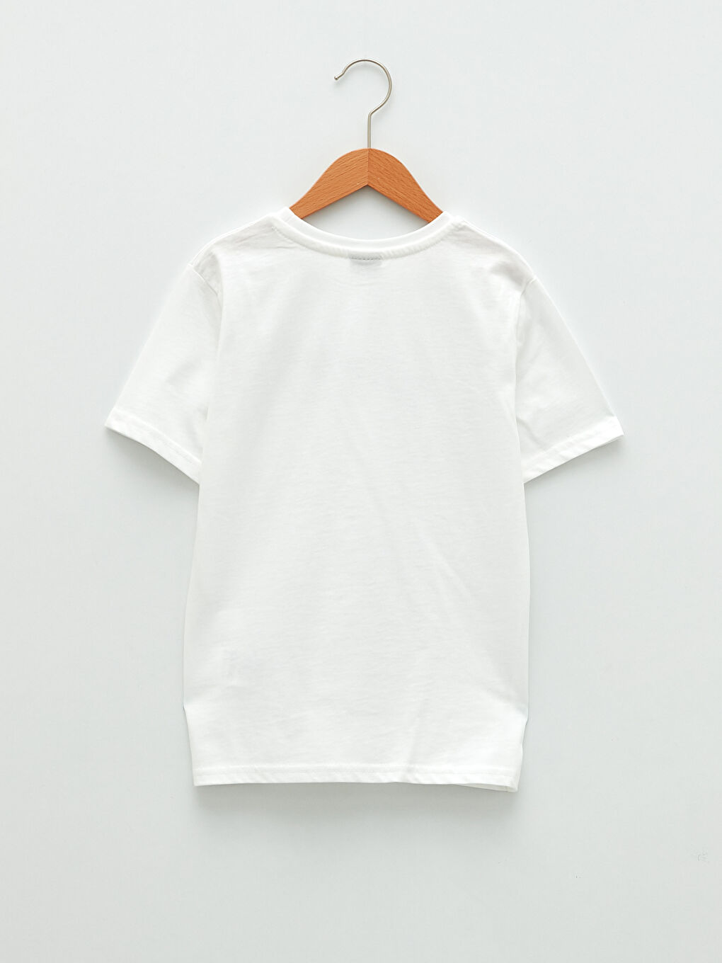 Beyaz Bisiklet Yaka Atatürk İmza Baskılı Kısa Kollu Erkek Çocuk Tişört-1