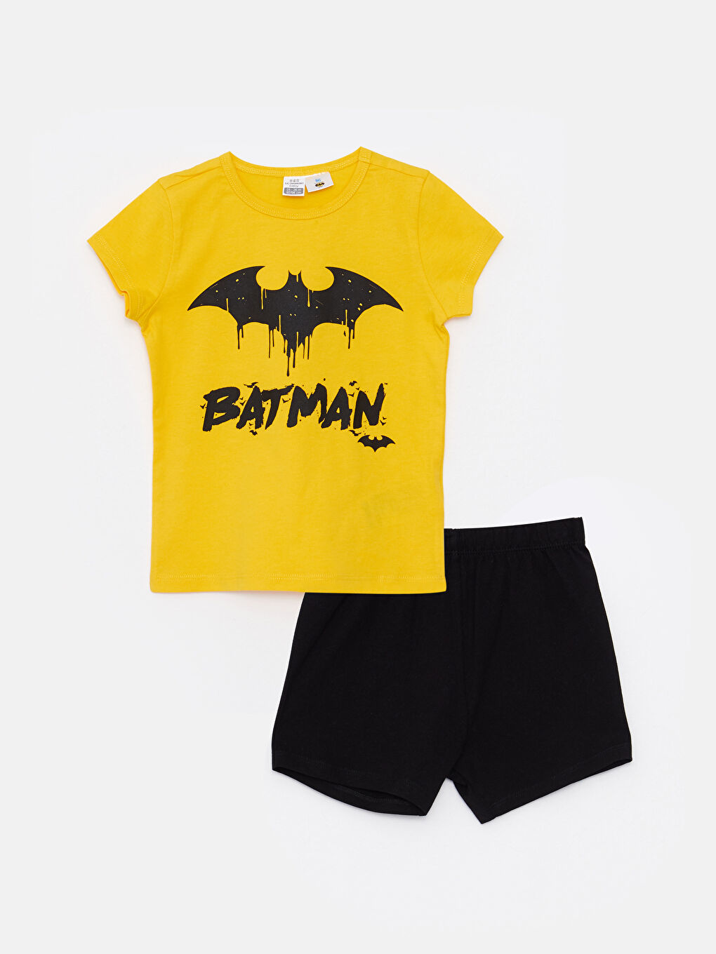 LCW baby Crew Neck Short Sleeve Batman Printed Cotton Baby Boy Pajamas Set -S23214Z1-FUV