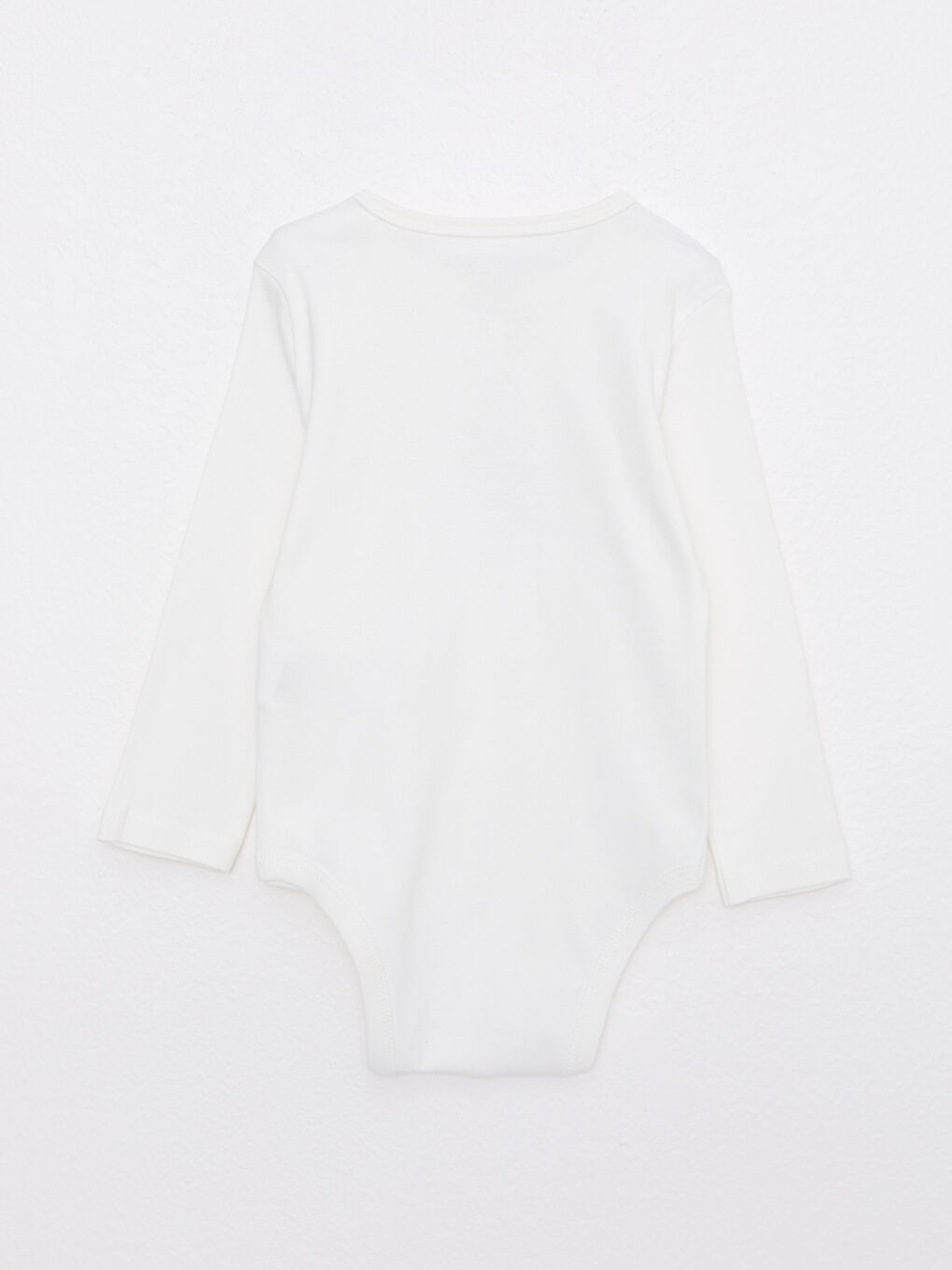 Ekru Bisiklet Yaka Uzun Kollu Baskılı Pamuklu Erkek Bebek Çıtçıtlı Body 2'li-2