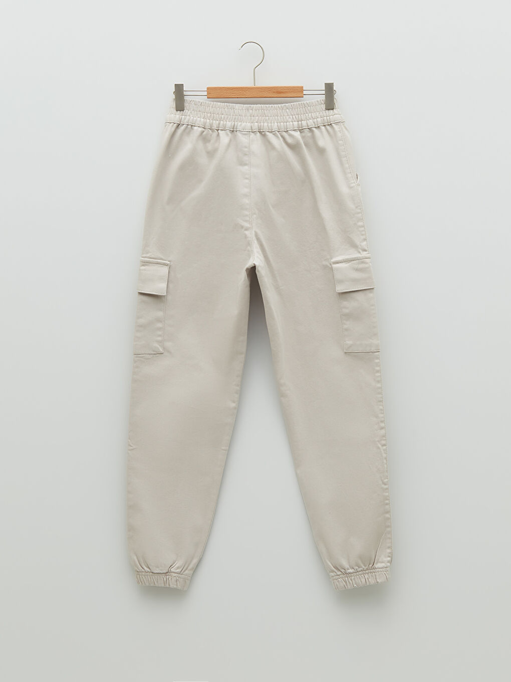 Pantalon Cargo Fille en Gabardine à Taille Élastique-1