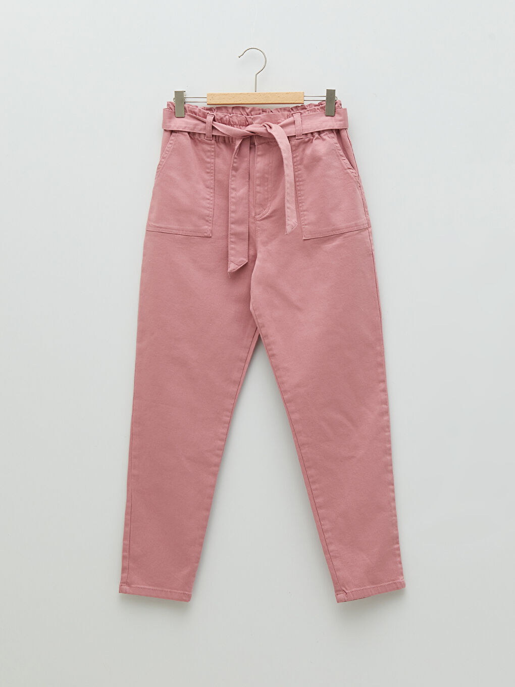 Elastic Waist Basic Gabardine Girl Trousers