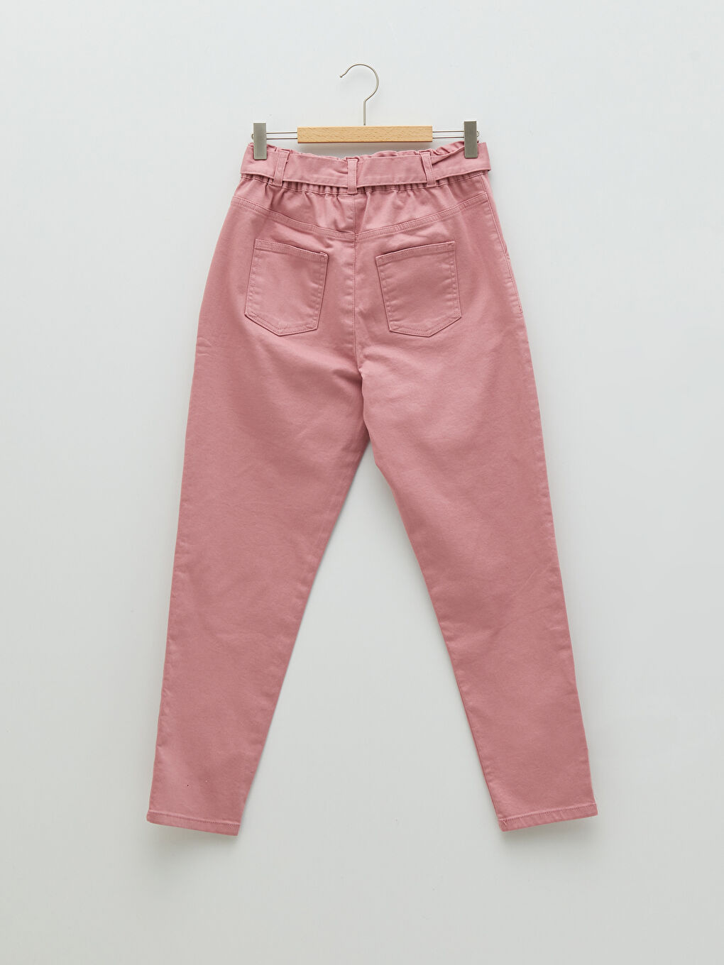 Elastic Waist Basic Gabardine Girl Trousers-1