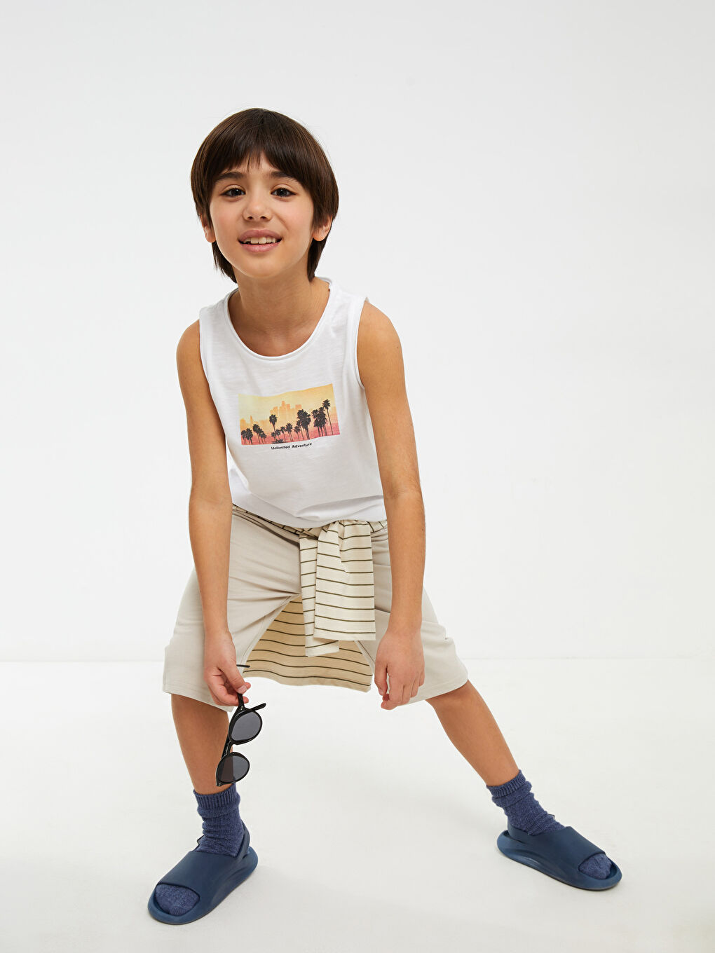 Elastic Waist Basic Boys' Roller Shorts -S23240Z4-G7L