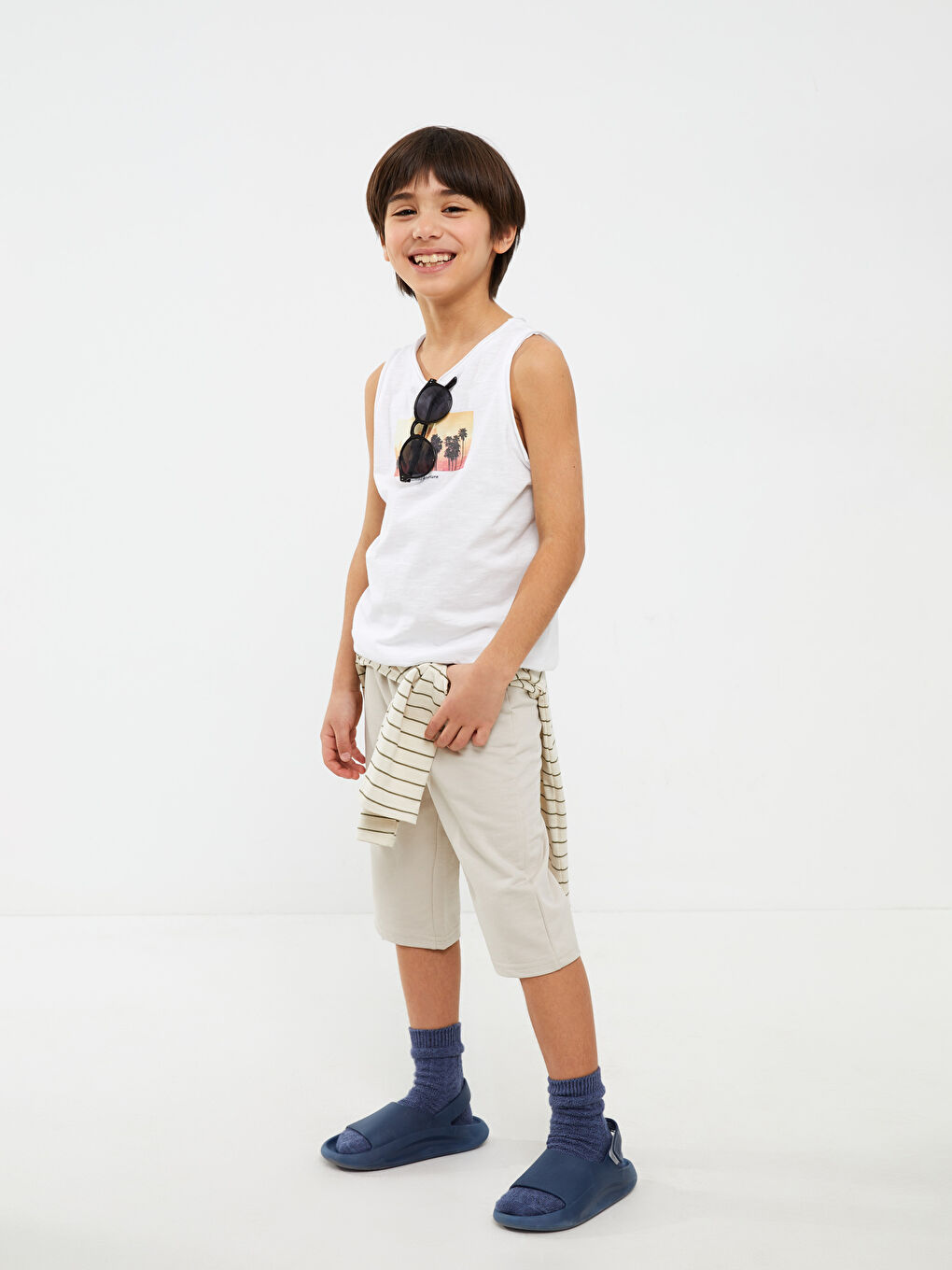 Elastic Waist Basic Boys' Roller Shorts -S23240Z4-G7L