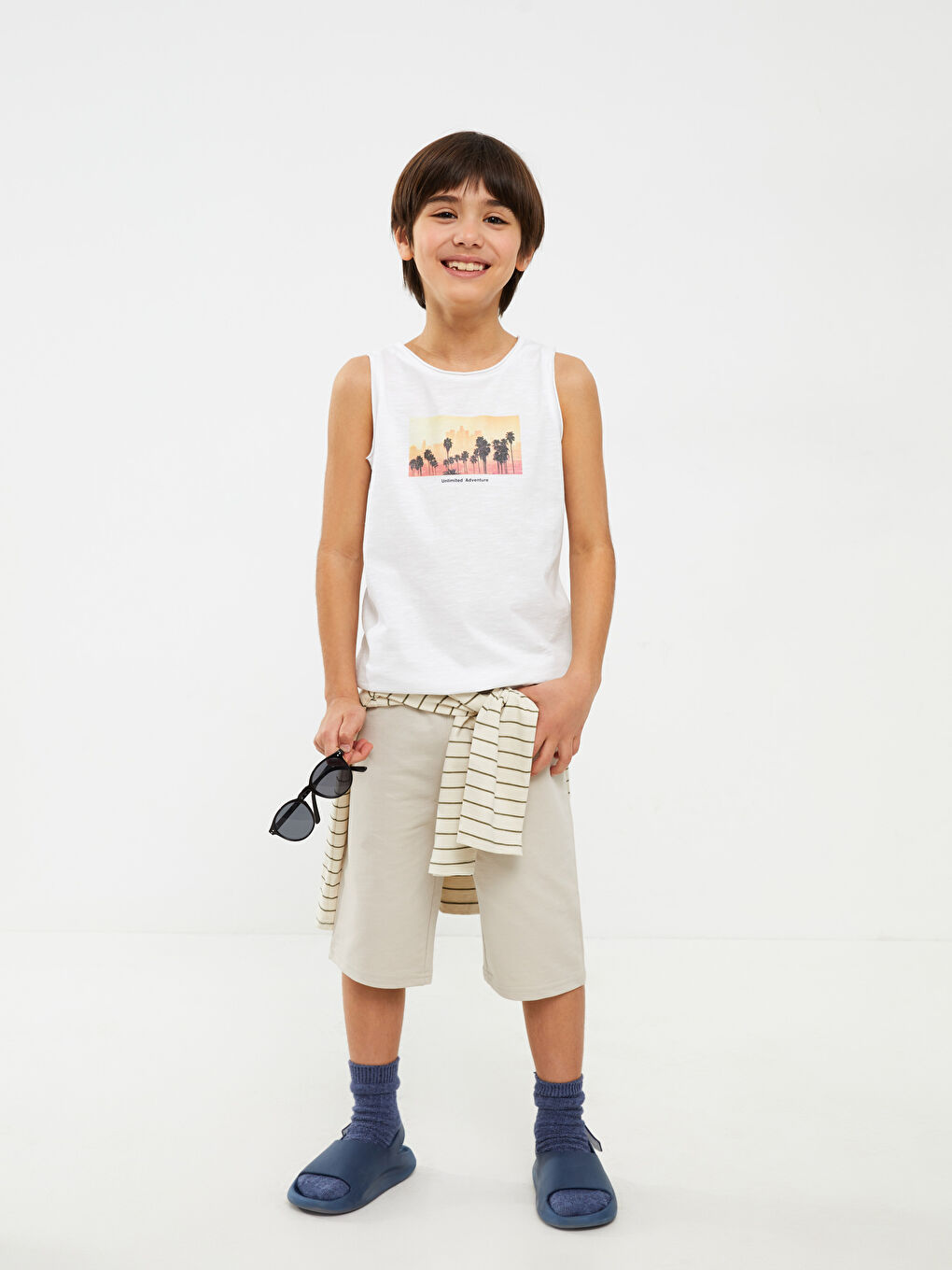 Elastic Waist Basic Boys' Roller Shorts -S23240Z4-G7L
