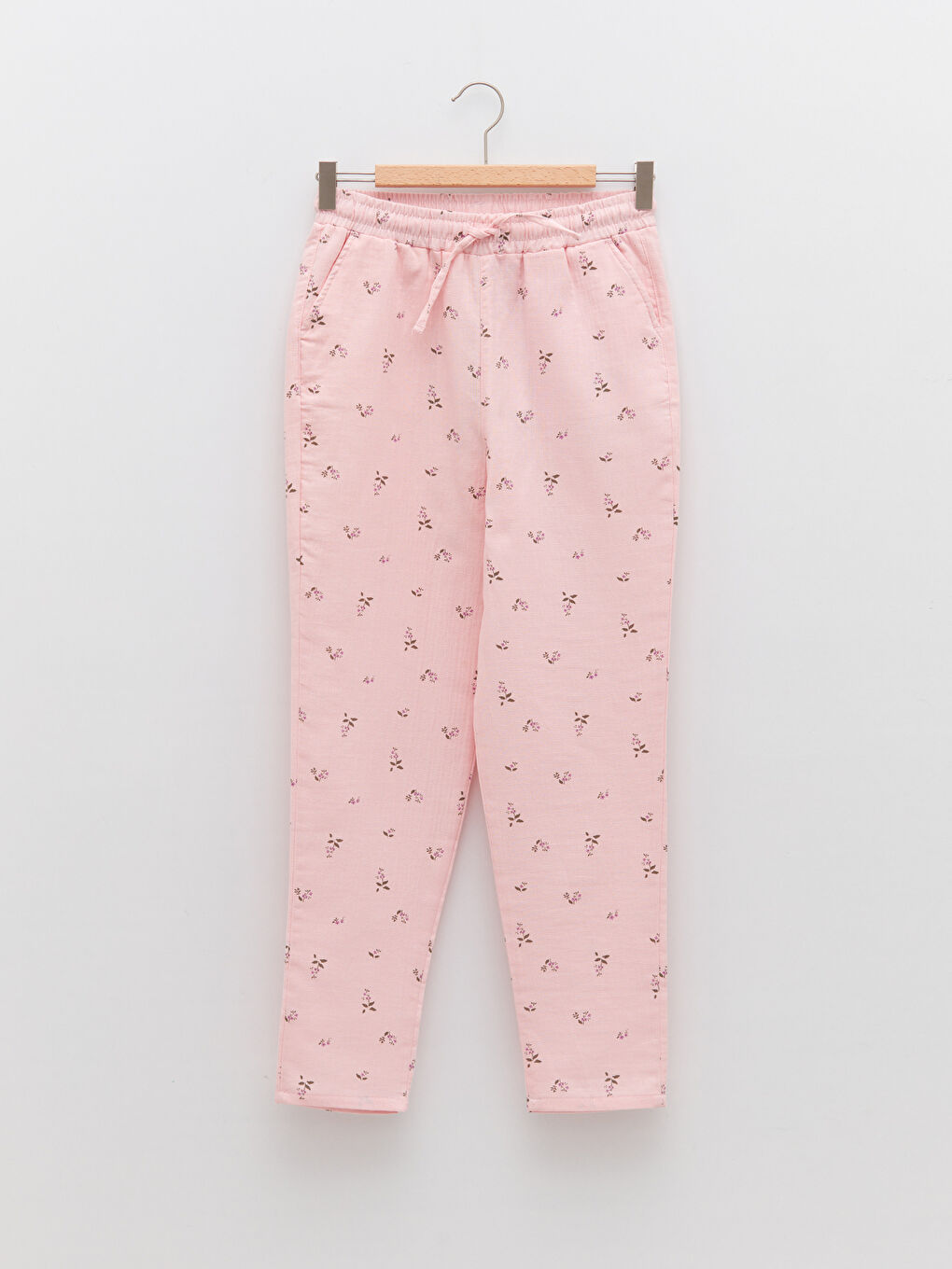 بنطلون للبنات قطن مطبوع بخصر مطاطي