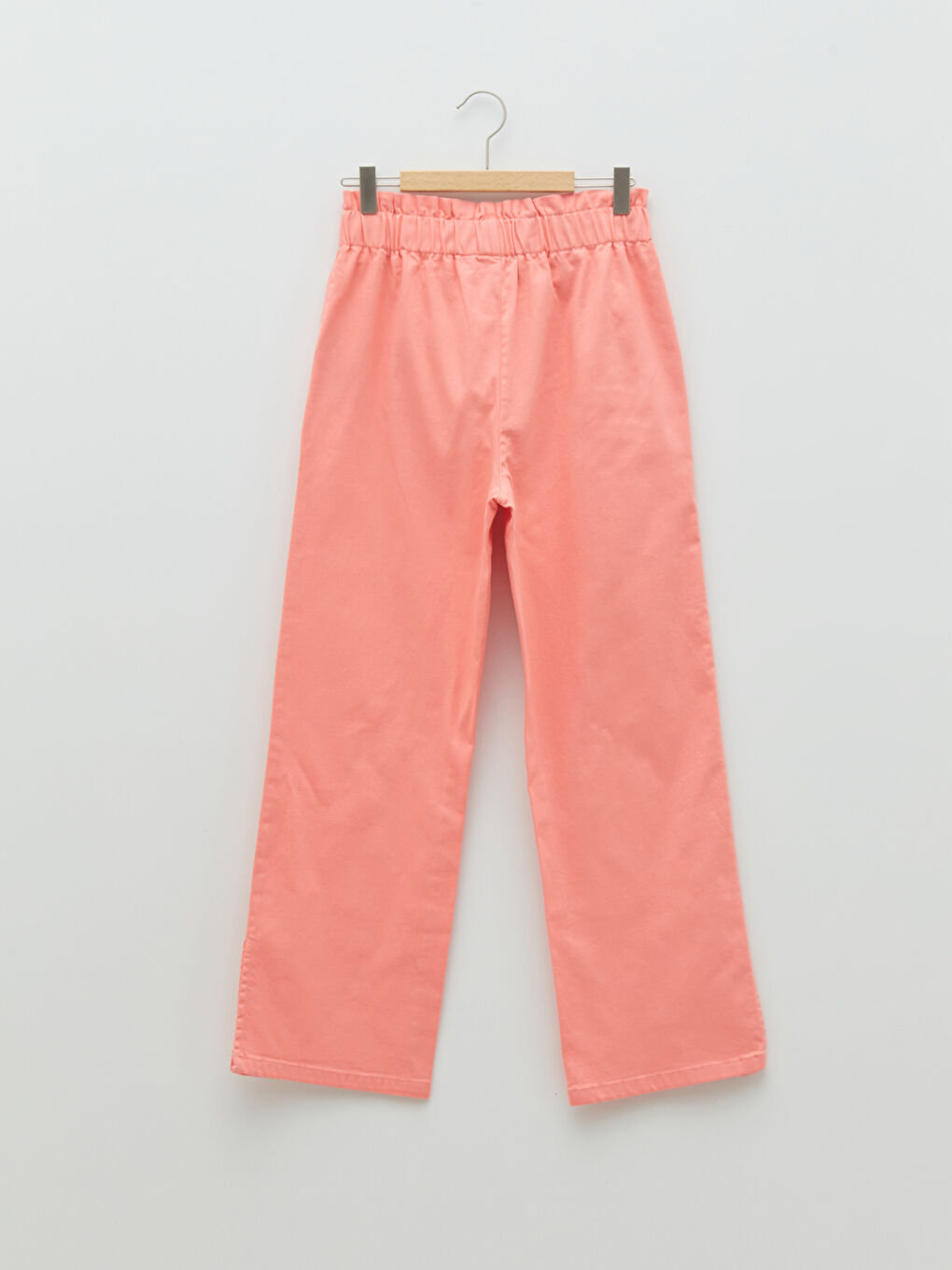 Elastic Waist Basic Wide Leg Gabardine Girls' Trousers-1