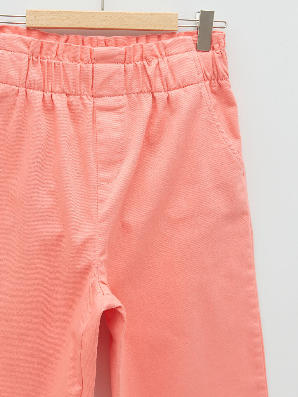 Elastic Waist Basic Wide Leg Gabardine Girls' Trousers-2