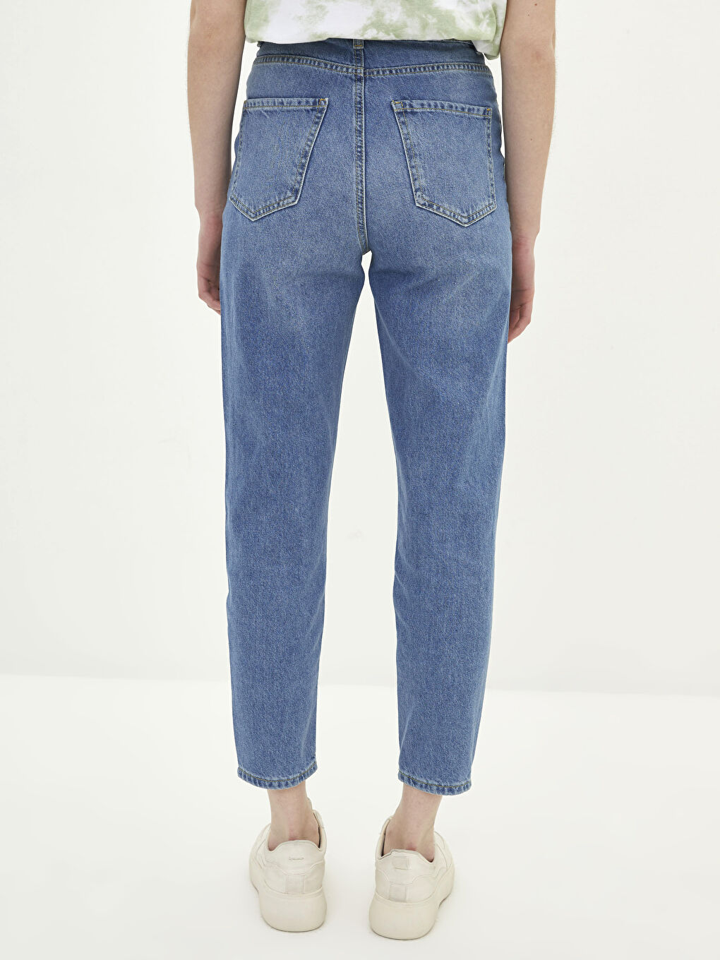 High Waist Mom Fit Pocket Detailed Women's Rodeo Denim Trousers-3